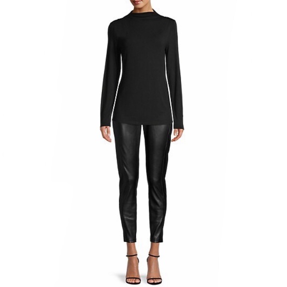 ELIE TAHARI Gathered Mockneck Long Sleeve Top - Picture 2 of 4
